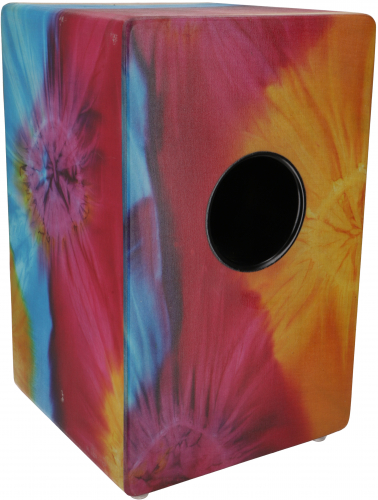 Colorful cajon, wooden drum percussion rhythm instrument - Design 2 - 49x30x30 cm 