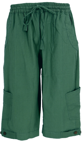 3/4 Yoga pants, Goa pants, Goa shorts - green