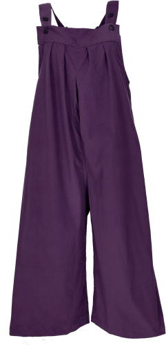 Wide corduroy dungarees, boho dungarees, jumpsuit - purple