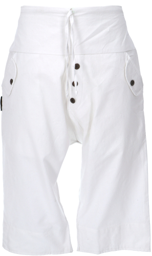 3/4 Yoga pants, unisex goa pants, comfortable yoga shorts - white