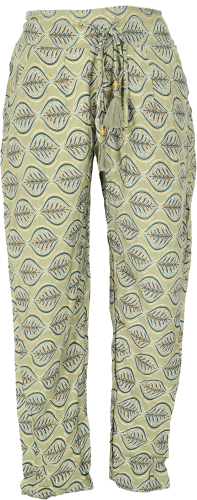 Slim pants, pencil pants, silky shimmering summer pants - green