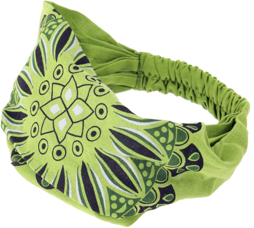 Hairband, headband, bandana colorful mandala, headgear - lemon-green #2