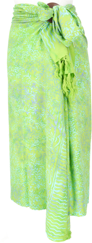 Bali batik sarong dress, wrap skirt, sarong, beach scarf with sarong buckle - Design 5/lemon - 160x100 cm