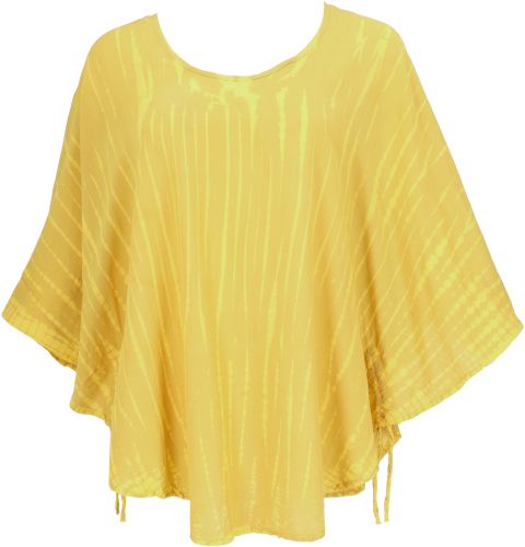 Plus size batik kaftan blouse, wide blouse top for strong women - turmeric