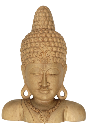 Standing carved wooden Buddha mask - 64x48x12 cm 