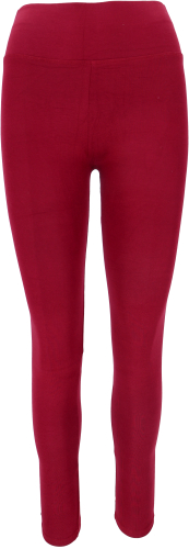Colorful women`s leggings, stretch sports pants for women, yoga pants with wide waistband - wine red