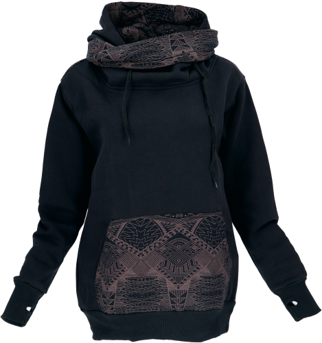 Goa Festival Hoody Print, unisex hoodie, sweatshirt - black/brown