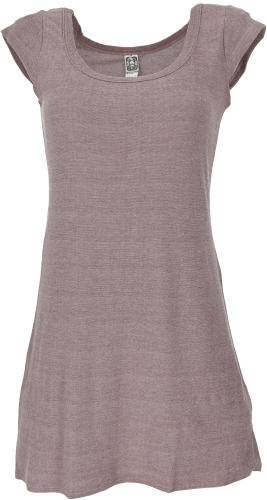 Mini dress with sleeves, comfortable mini dress - taupe