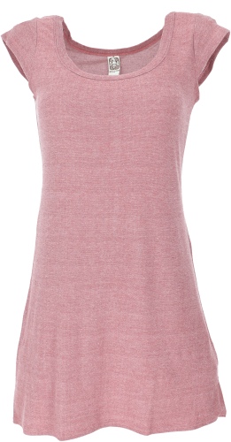 Mini dress with sleeves, comfortable mini dress - dusky pink