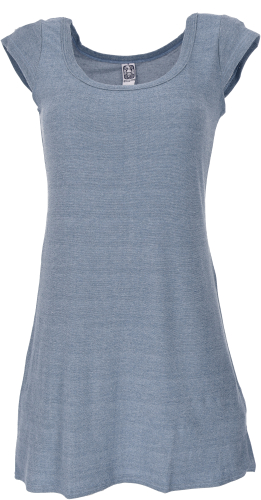Mini dress with sleeves, comfortable mini dress - gray-blue