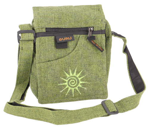 Small shoulder bag, passport bag - green - 20x14x5 cm 