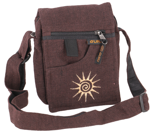 Small shoulder bag, passport bag - brown - 20x14x5 cm 