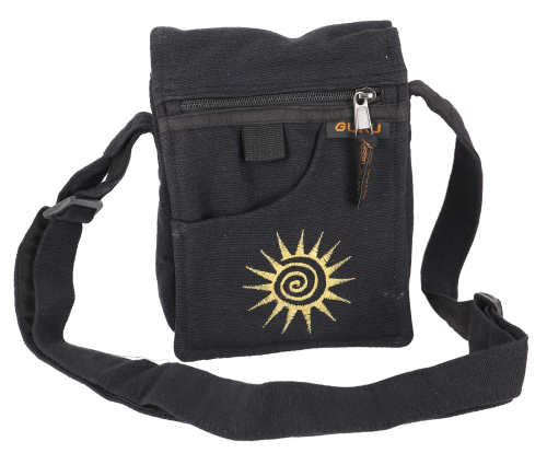 Small shoulder bag, passport bag - black - 20x14x5 cm 