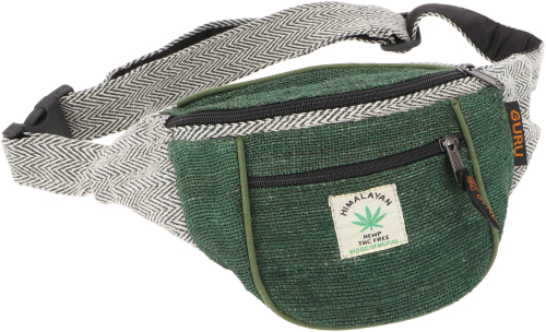 Practical belt bag, ethno bum bag, side bag - green - 15x20x5 cm 