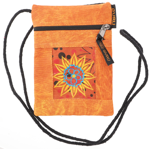 Boho chest pouch, passport pouch - orange - 18x12x1 cm 