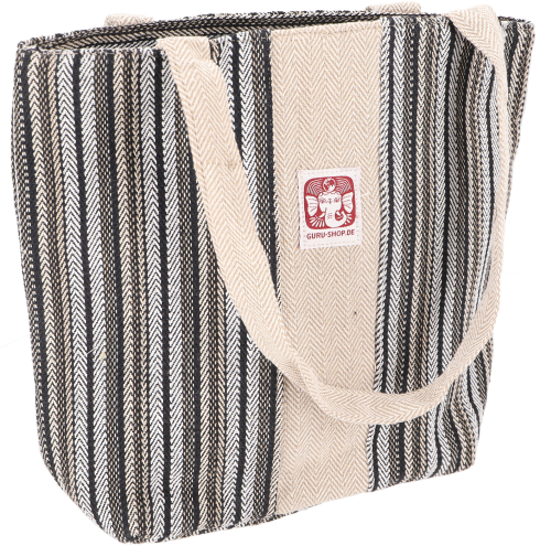 Natural shoulder bag, shopper from Nepal - gray - 31x35x10 cm 