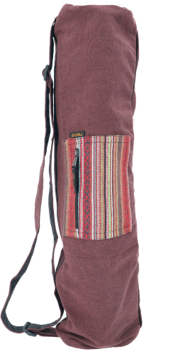 Boho yoga mat bag, yoga bag from Nepal - brown - 70x24x14 cm  14 cm