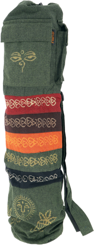 Boho yoga mat bag, batik yoga bag from Nepal - green - 70x23x13 cm  13 cm