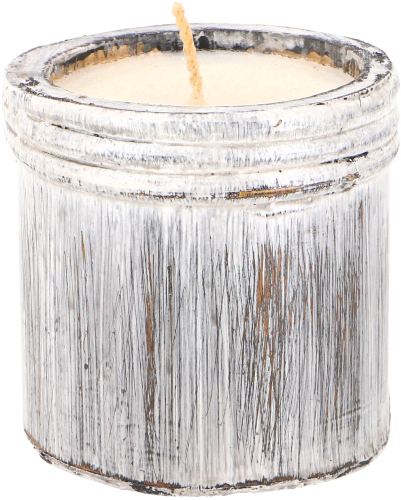 Exotic candle in bamboo - 9 cm gray-blue