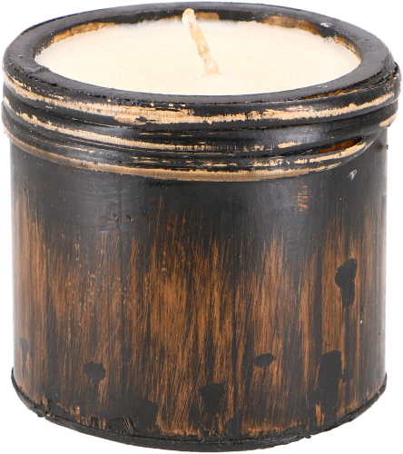 Exotic candle in bamboo - 9 cm brown