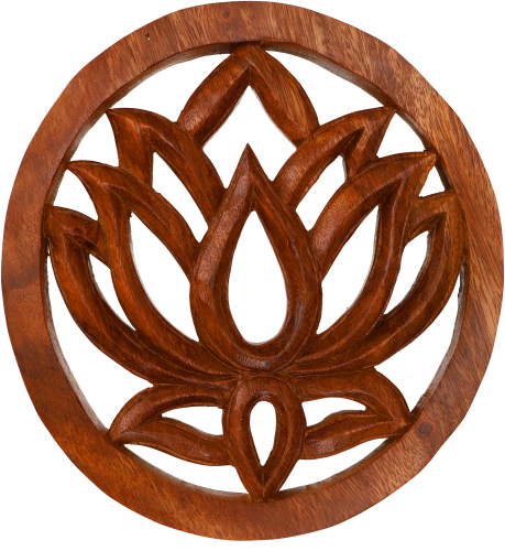 Carved mural decorative wall relief, coaster - Lotus 20cm