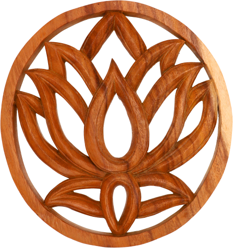 Carved mural decorative wall relief, coaster - Lotus 30 cm