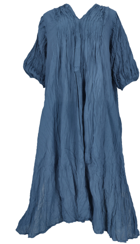Boho maxi dress, airy long summer dress for strong women in a crash look - blue