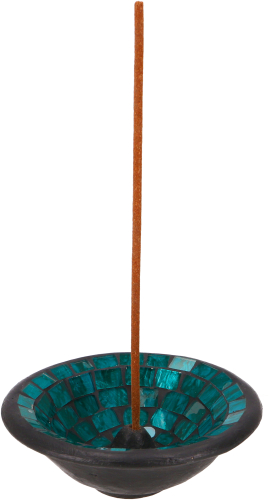 Ceramic incense bowl - mosaic green - 4x12x12 cm  12 cm
