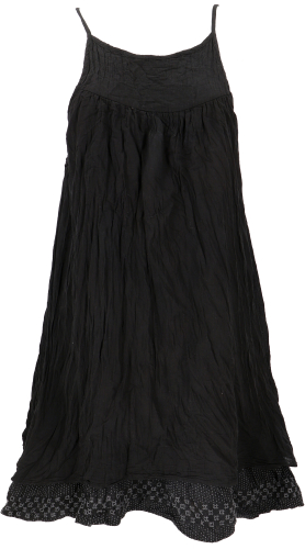 Boho crinkle dress, mini dress, summer dress, beach dress, layered dress - black