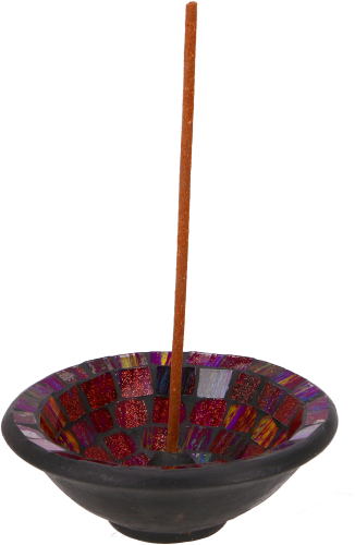 Ceramic incense bowl - mosaic purple - 4x12x12 cm  12 cm
