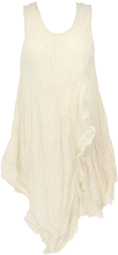 Boho summer dress, airy crinkle dress, maxi dress, beach dress - natural white