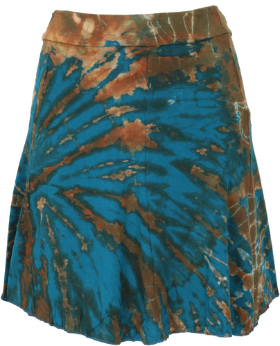 Batik hippie mini skirt, boho summer skirt - blue