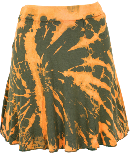 Batik hippie mini skirt, boho summer skirt - olive green