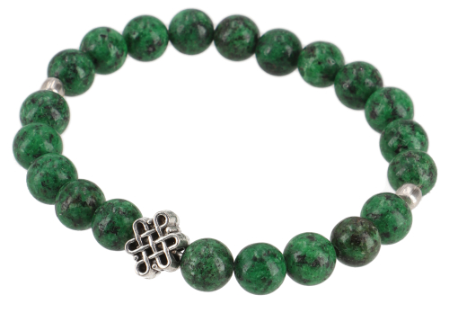 Mala bracelet, hand mala endless knot, Buddhist jewelry - Jasper 7 cm