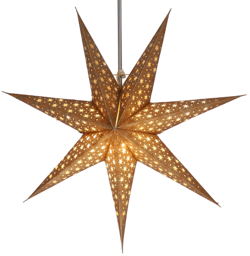 Foldable Advent illuminated paper star, poinsettia 60 cm - Milenka gold