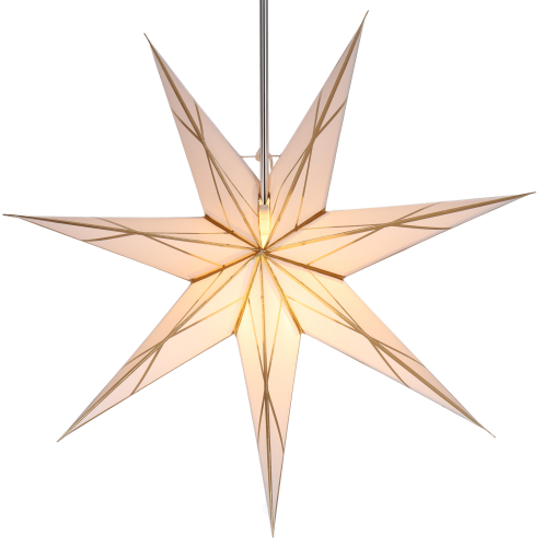 Foldable Advent illuminated paper star, poinsettia 60 cm - Cesena