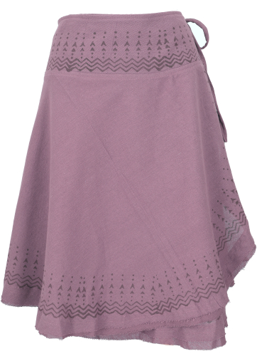 Natural Goa summer skirt, printed ethno wrap skirt - antique pink