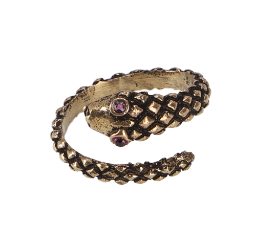 Schlangenring, goldfarbener Ring mit Kobra aus Indien - 0,4 cm 2 cm