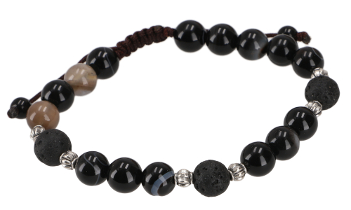 Mala bracelet, Tibetan hand mala, yoga jewelry, Buddhist jewelry, yoga bracelet - black agate