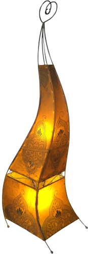 Hennalampe, Leder Stehlampe / Stehleuchte - Mauretania 160 cm gelb