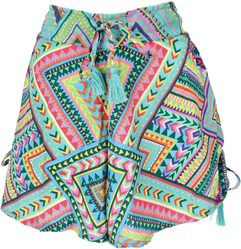 Lightweight panties, silky shiny print shorts - colorful