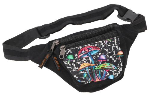Practical belt bag, ethno bum bag, side bag, cross bag - Magic Mushroom - 15x20x4 cm 
