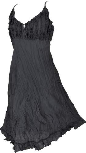 Boho summer dress, airy crinkle dress, midi dress, beach dress - black