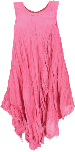 Boho Sommerkleid, luftiges Krinkelkleid, Maxikleid, Strandkleid - pink