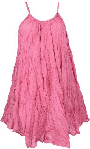 Boho crinkle dress, mini dress, summer dress, beach dress - pink