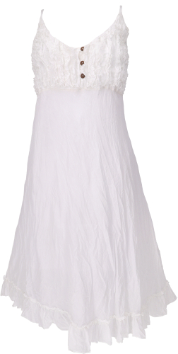 Boho summer dress, airy crinkle dress, maxi dress, beach dress - white