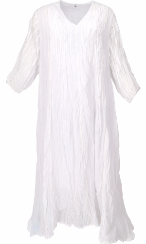 Boho maxi dress, airy long summer dress for strong women in a crash look - white