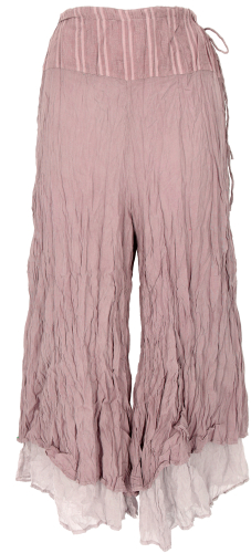 Comfortable palazzo pants, Marlene pants in crush look, cotton pants, crinkle pants - dusky pink
