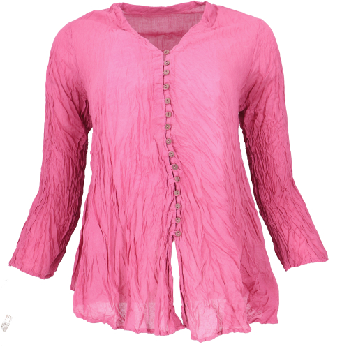 Boho crinkle blouse, shirt blouse, crinkle blouse - dusky pink