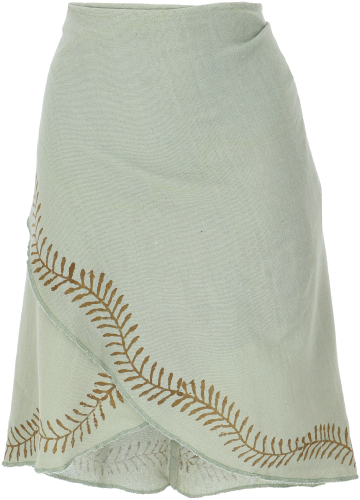 Psytrance Goa Pixi mini skirt, printed ethno wrap skirt - mint